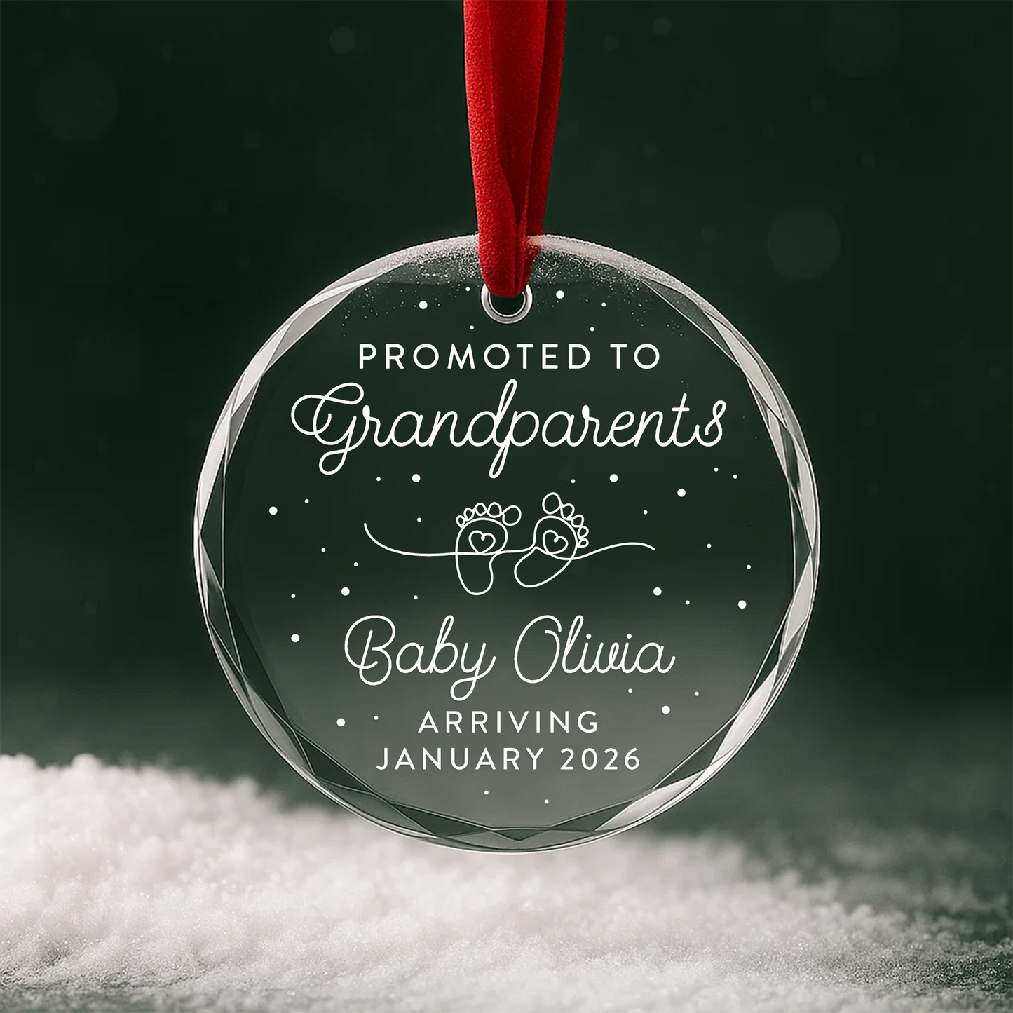 Promoted to Grandparents, Baby Announcement Ornament