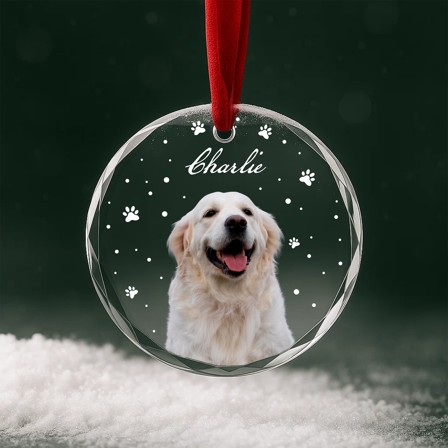 Custom Pet Portrait Ornament, Personalized Dog Christmas Keepsake