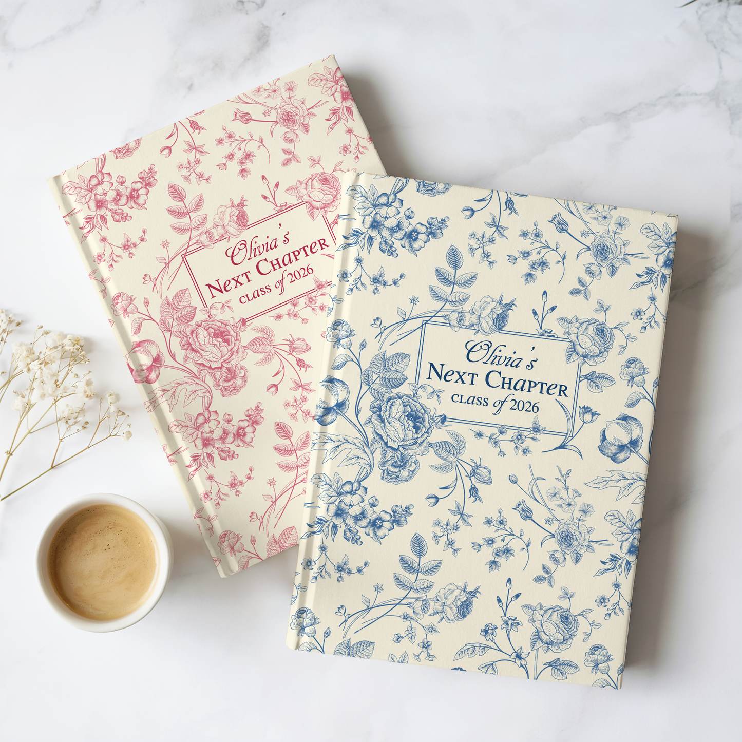Personalized Graduation Journal – “Next Chapter” Custom Floral Notebook, Class of 2026 Gift