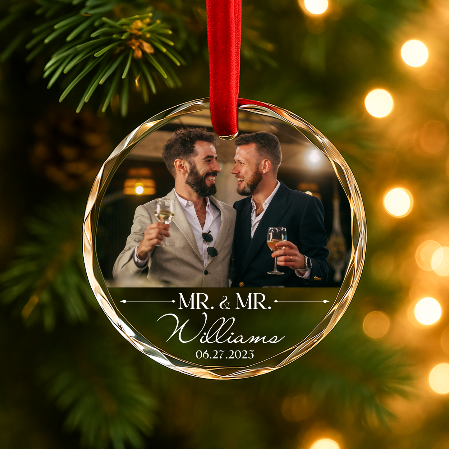 Mr & Mr Wedding Ornament, Couple Personalized Ornament