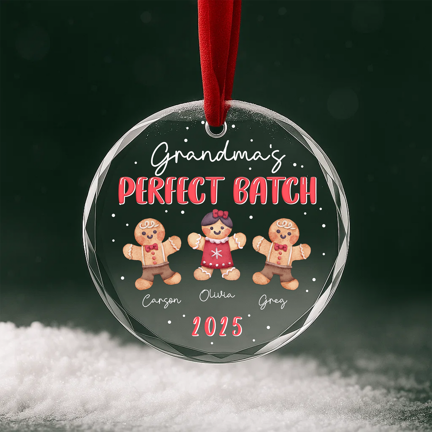 Grandma’s Perfect Batch Ornament, Gingerbread Cookie Family Design