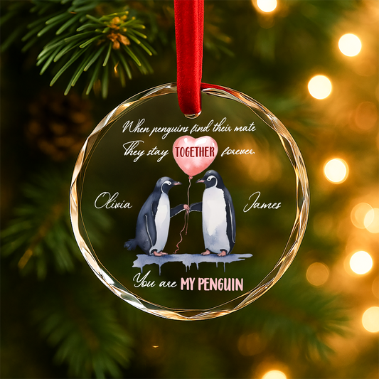 You Are My Penguin Ornament, Couple Gift for Soulmates, Custom Names