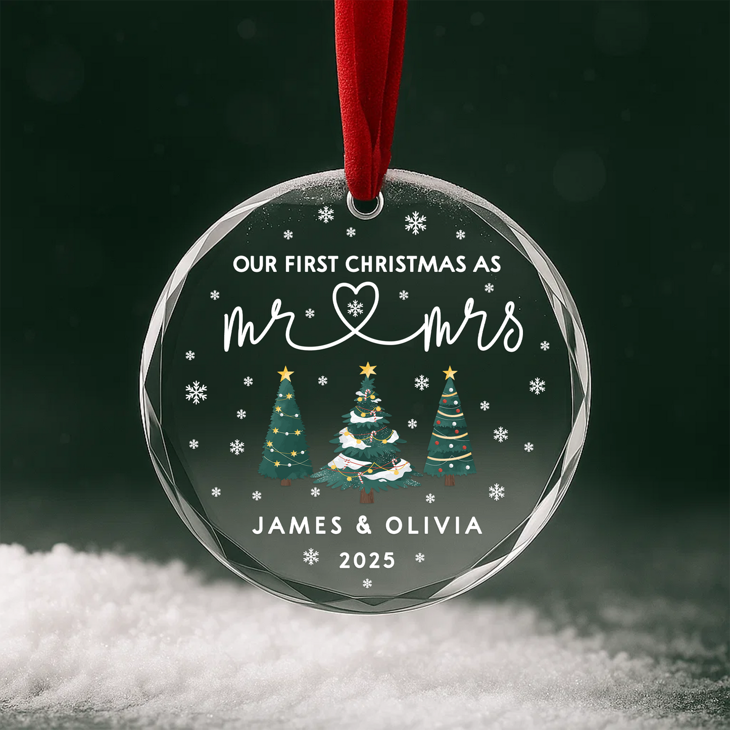 Our First Christmas as Mr Mrs Ornament 2025