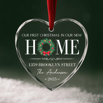 Our First Christmas in Our New Home, Personalized Address Ornament