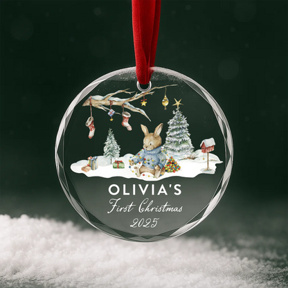 Baby’s First Christmas Ornament, Personalized Name and Year