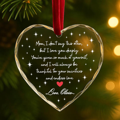 Love You Mom Heart Ornament, Thank You for Your Endless Love