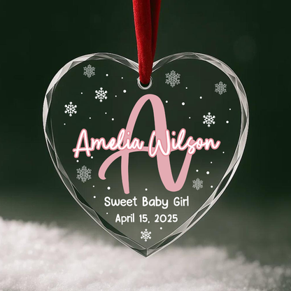 Custom Baby Name Ornament, Sweet Baby with Birth Date