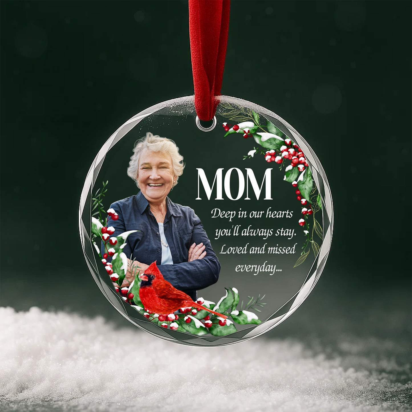 Mom Memorial Ornament with Cardinal, In Loving Memory Keepsake