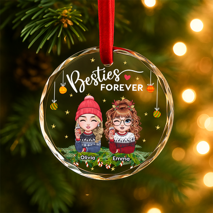 Besties Forever Cute Character Friendship Ornament