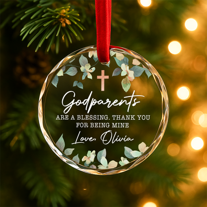 Godparents Are a Blessing Ornament, Personalized Thank You Gift