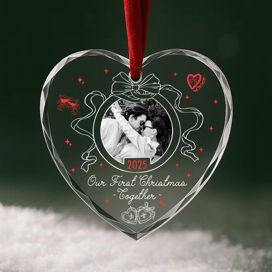 Our First Christmas Together, Personalized Couple Photo Ornament