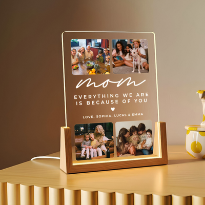 Personalized Photo Collage Canvas for Mom – Custom Family Picture Gift with Names