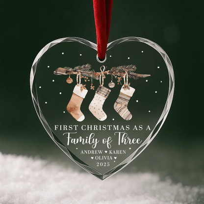 First Christmas as a Family of Three Ornament