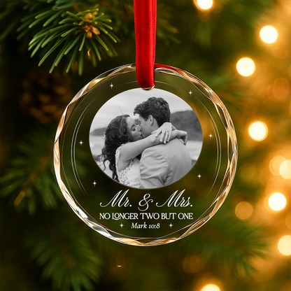 Mr & Mrs Wedding Ornament, No Longer Two But One