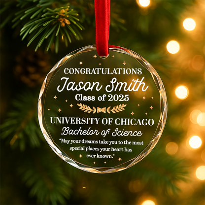 Class of 2025 Graduation Heart Ornament, May Your Dreams Take You Far