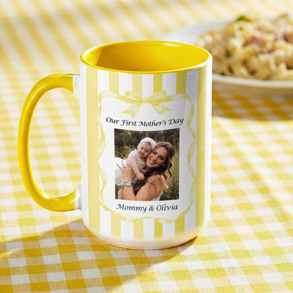 Personalized First Mother’s Day Photo Mug – Custom Picture Mug for New Mom Gift