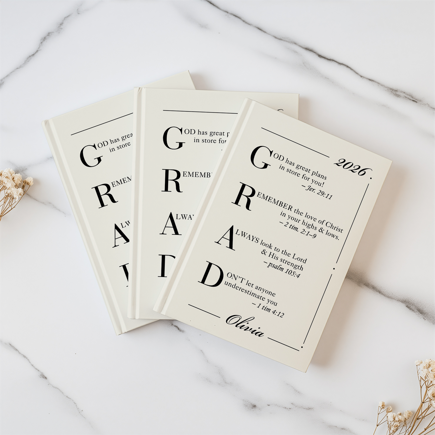 Personalized Christian Graduation Journal – “Grad 2026” Bible Verse Notebook, Faith-Based Gift