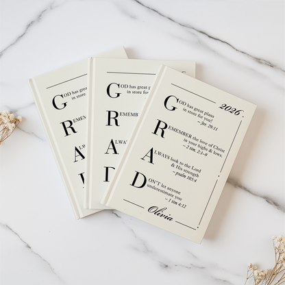 Personalized Christian Graduation Journal – “Grad 2026” Bible Verse Notebook, Faith-Based Gift