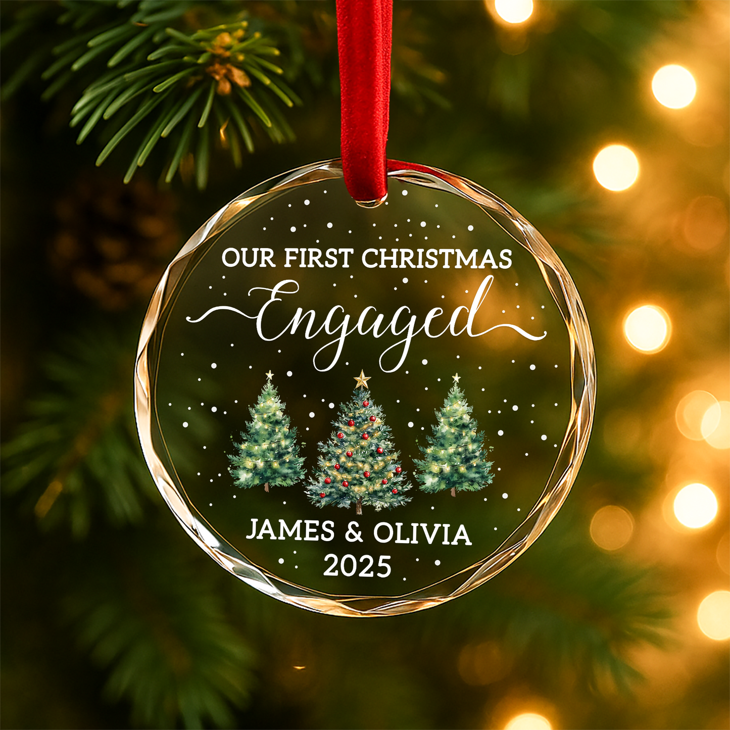 Our First Christmas Engaged Ornament 2025