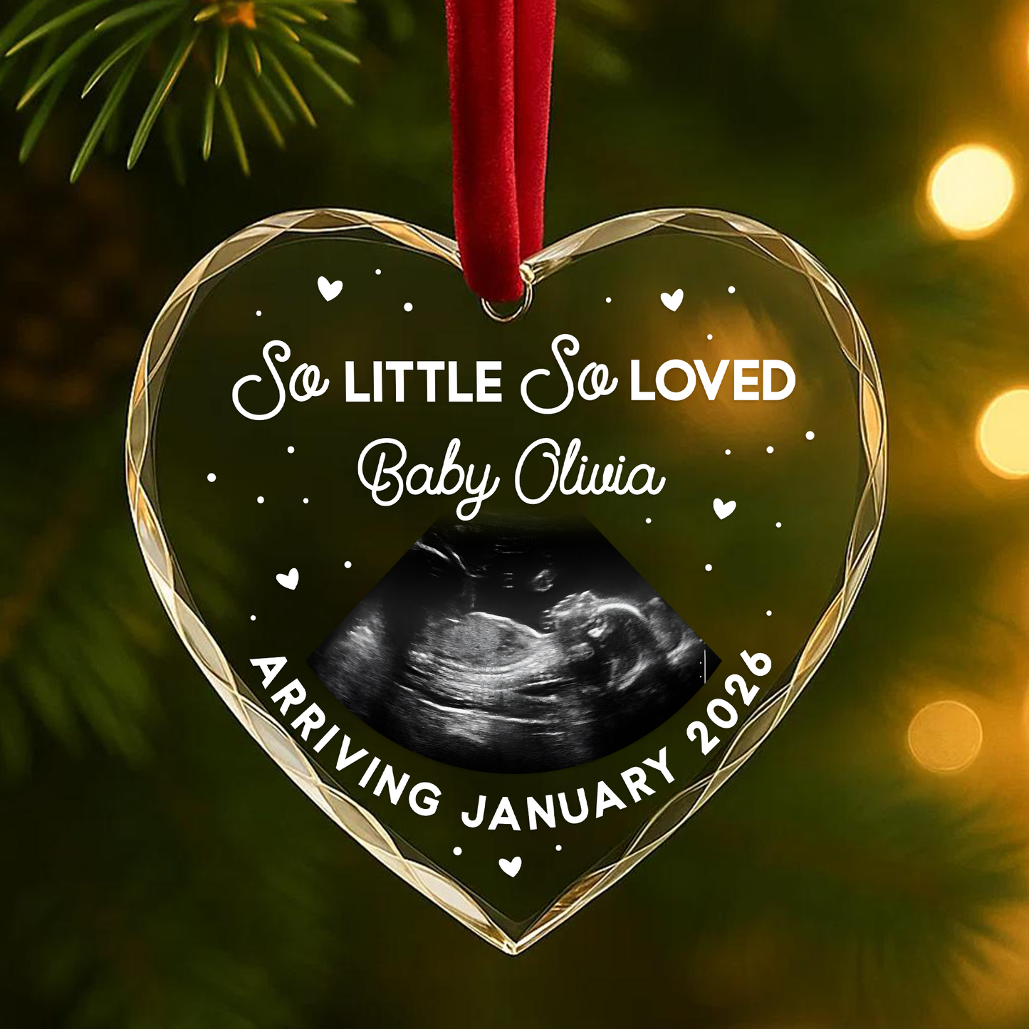 So Little So Loved, Ultrasound Photo Ornament, Baby Arrival Keepsake