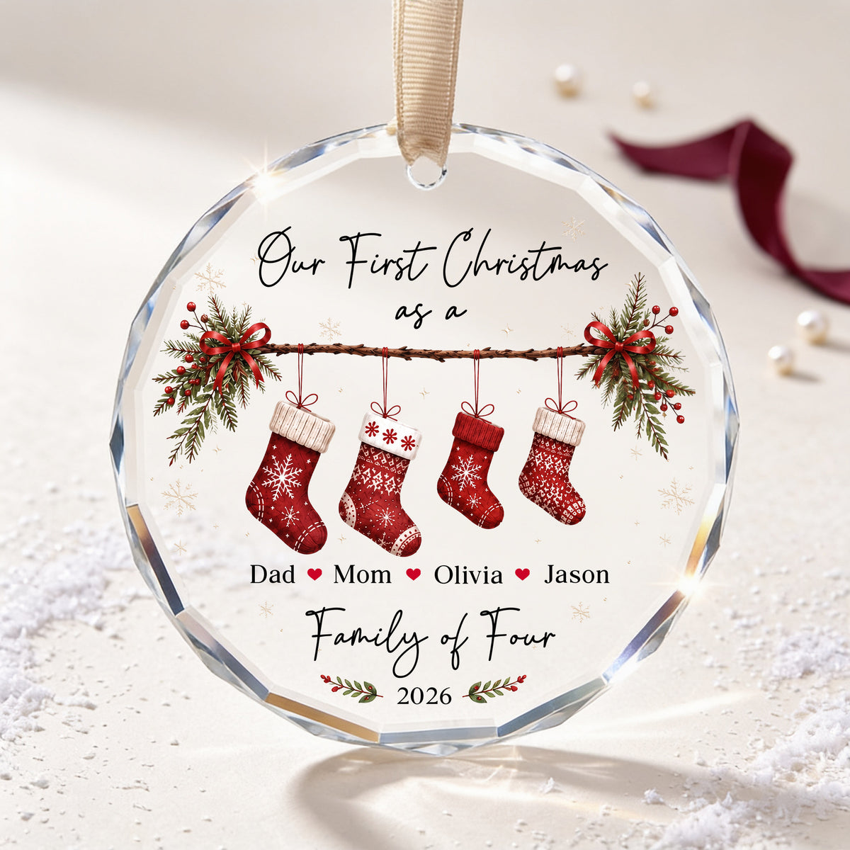 Our First Christmas as Four – A Personalized Family Keepsake