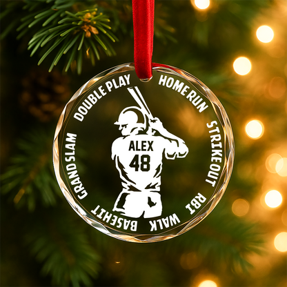 Baseball Player Sports Achievement Personalized Ornament