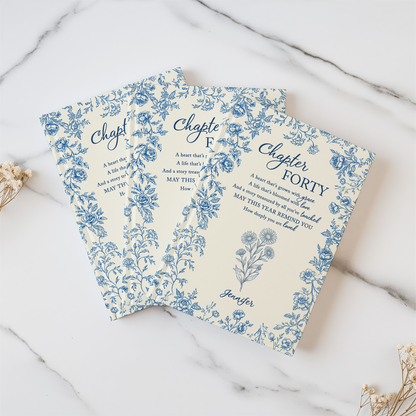 Personalized 40th Birthday Journal – “Chapter Forty” Custom Floral Notebook, Meaningful Milestone Gift