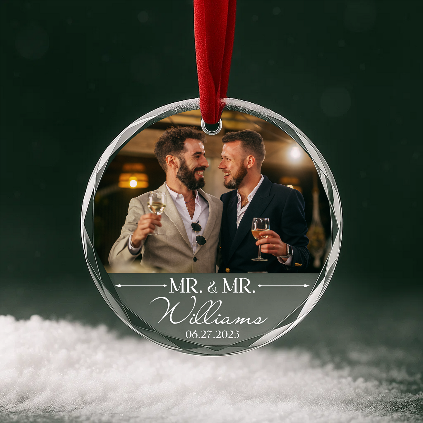 Mr & Mr Wedding Ornament, Couple Personalized Ornament