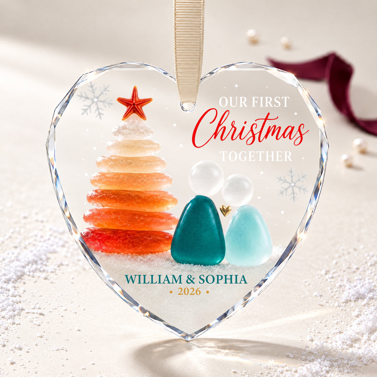 Our First Christmas Together – A Personalized Couple Christmas Keepsake