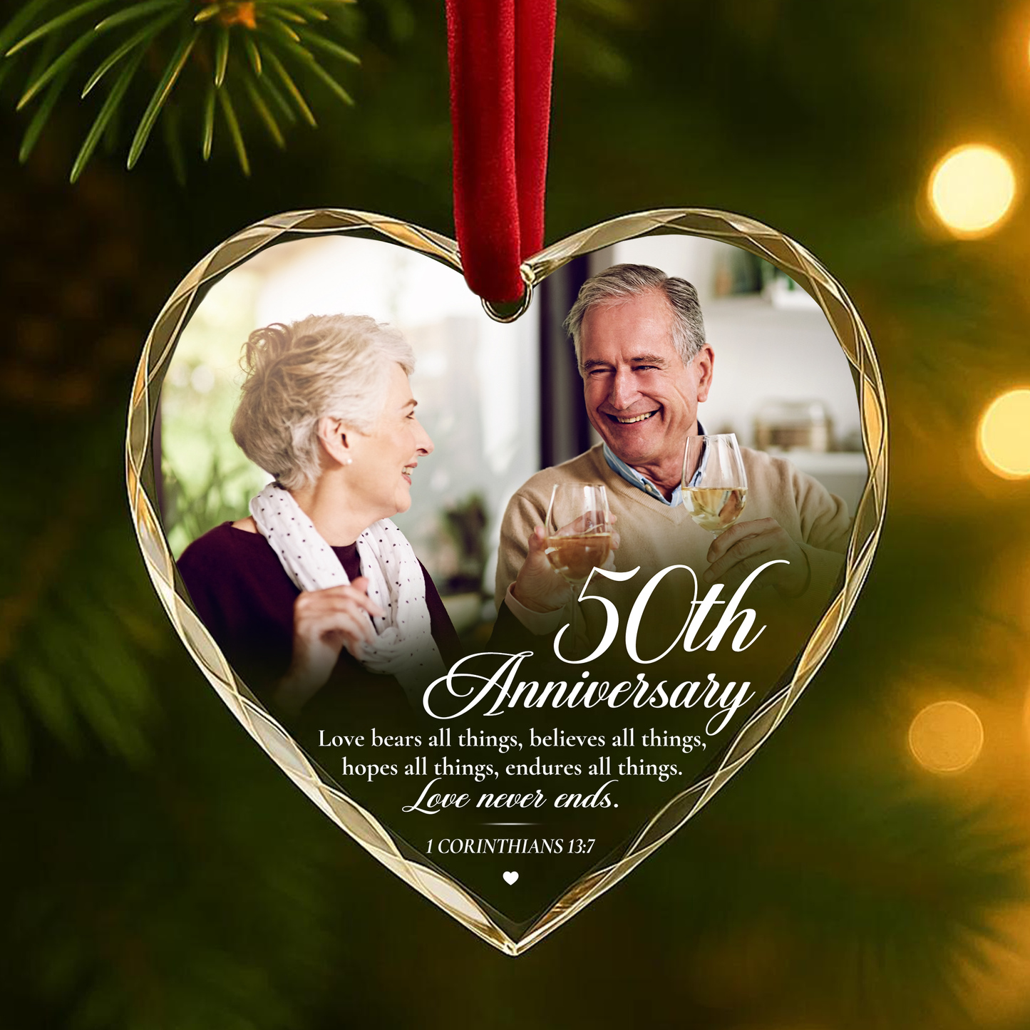50th Anniversary Ornament, Love Never Ends