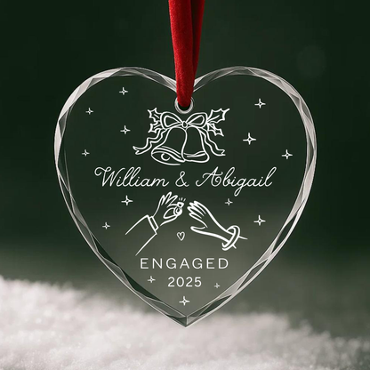 Engaged 2025 Ornament, Custom Couple Names