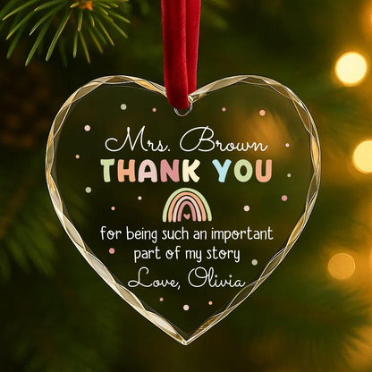 Rainbow Thank You Ornament, Teacher Appreciation or Mentor Gift
