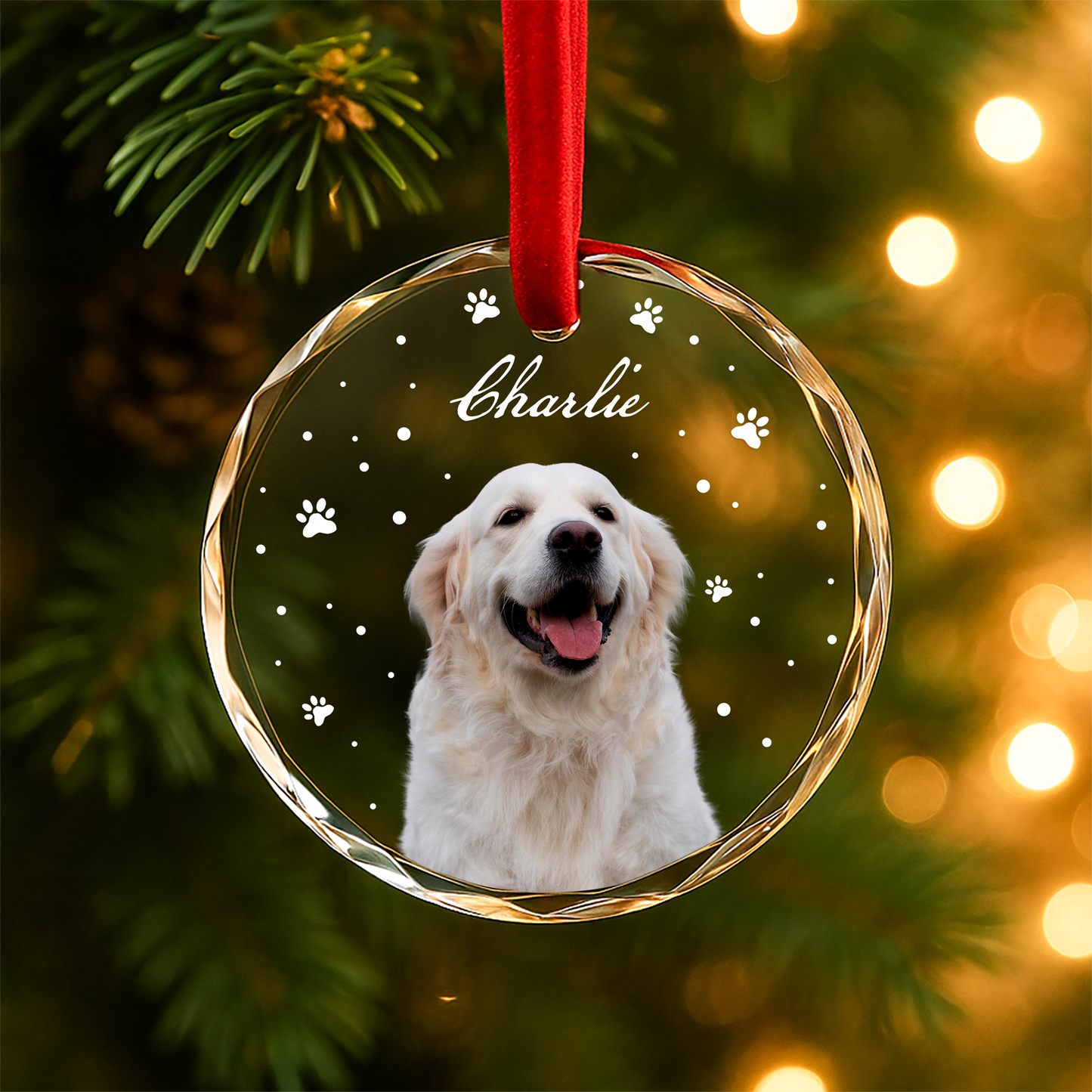 Custom Pet Portrait Ornament, Personalized Dog Christmas Keepsake