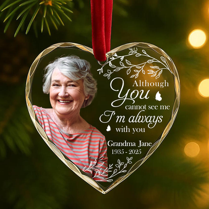 Always With You Heart Ornament, Memorial Gift for Grandma