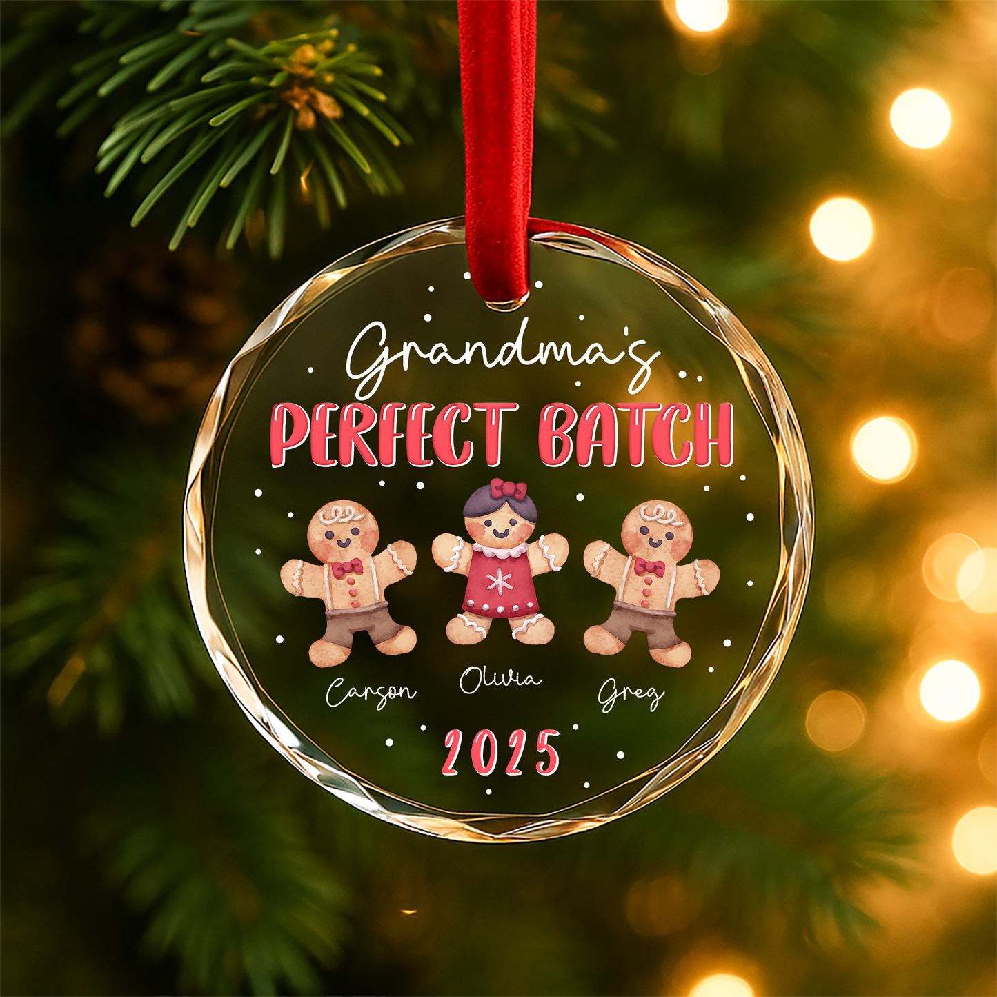 Grandma’s Perfect Batch Ornament, Gingerbread Cookie Family Design