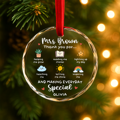 Teacher Appreciation Ornament, Thank You for Making Every Day Special