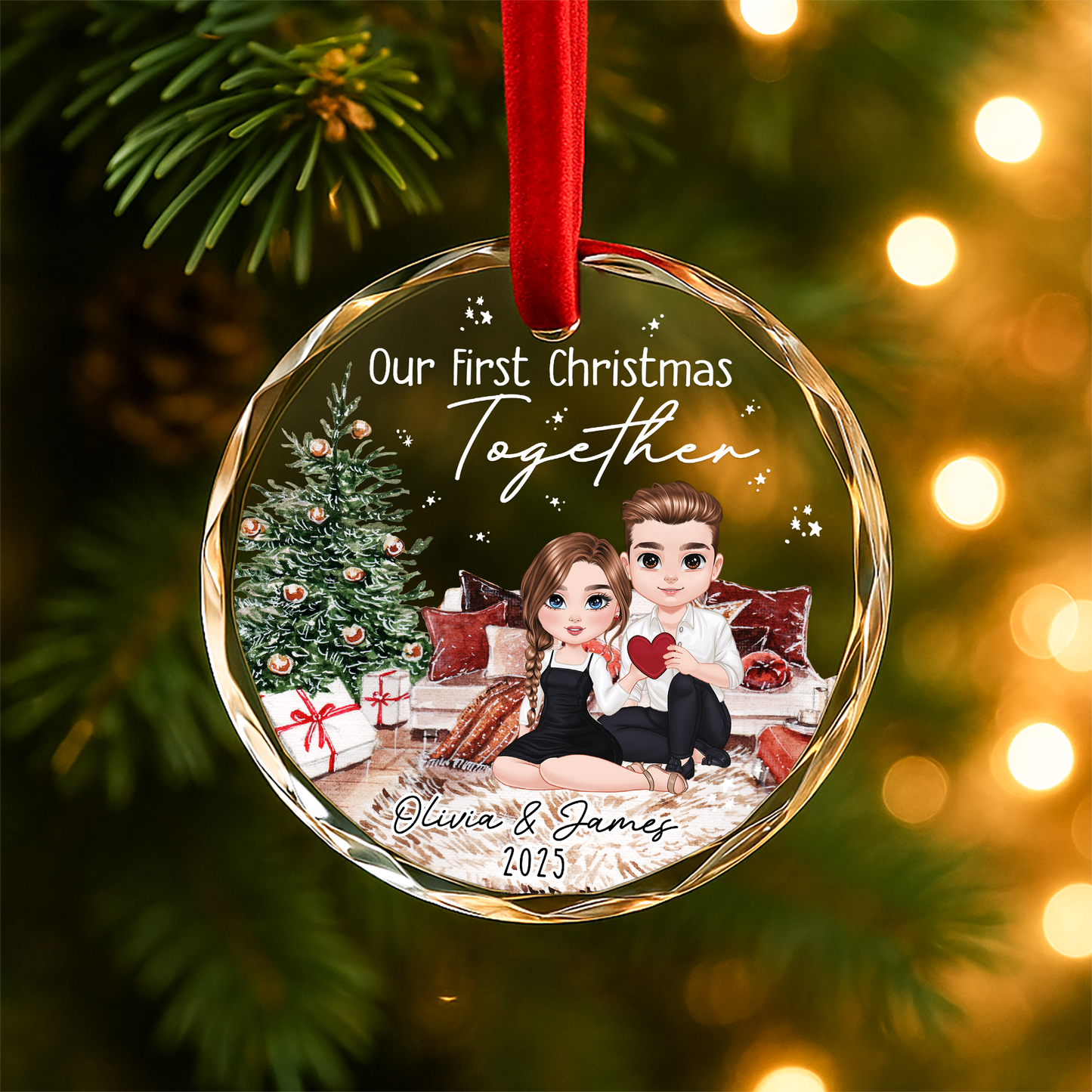 Our First Christmas Together Ornament, Custom Couple Ornament