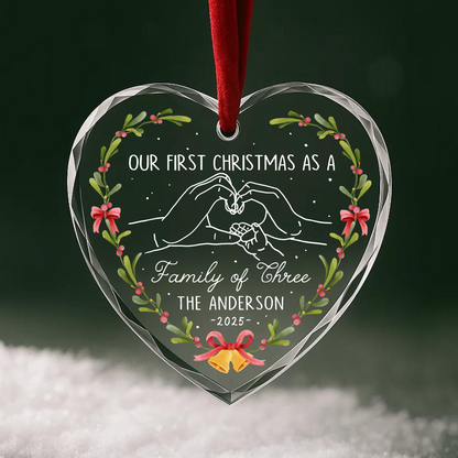 First Christmas as Family of Three Ornament