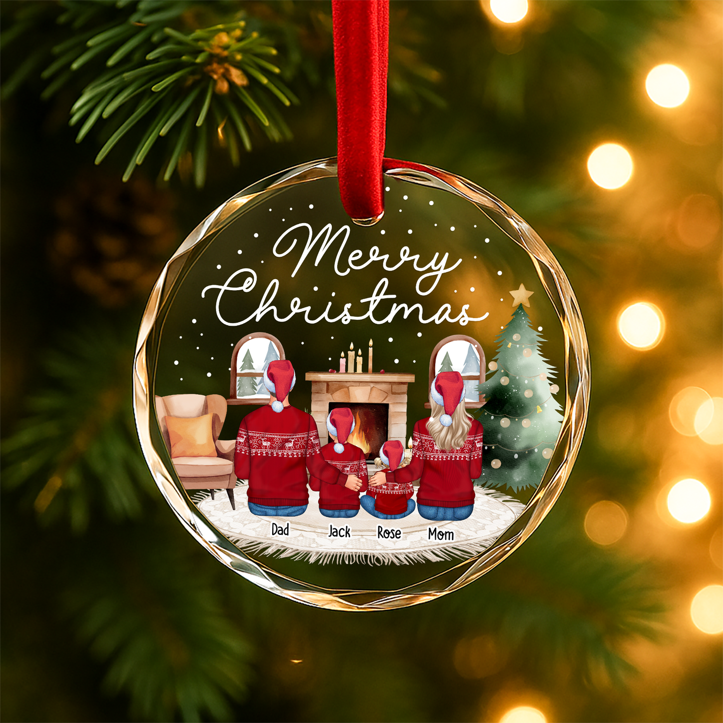 Merry Christmas Family Ornament