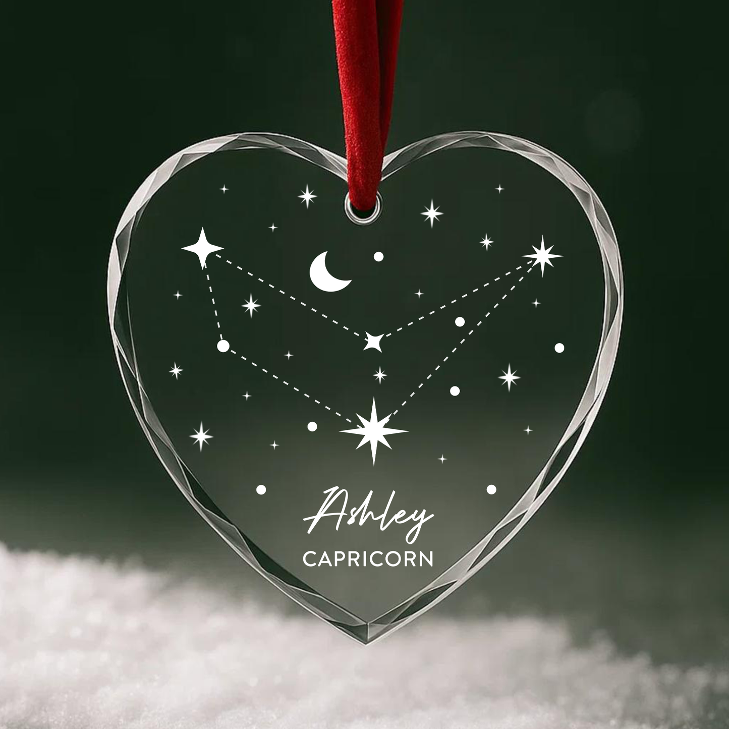 Zodiac Constellation Sign Custom Glass Ornament