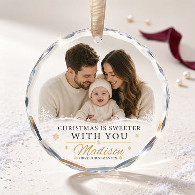 Christmas Is Sweeter With You – A Personalized Baby’s First Christmas Keepsake