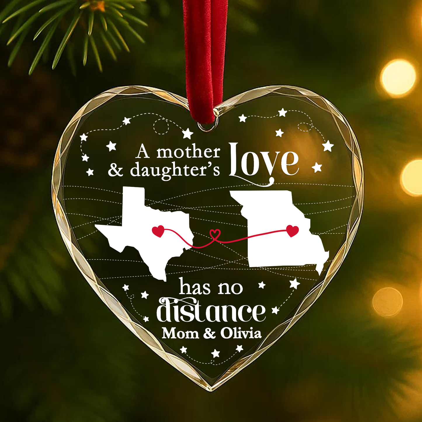 A Mother & Daughter’s Love Has No Distance Heart Ornament