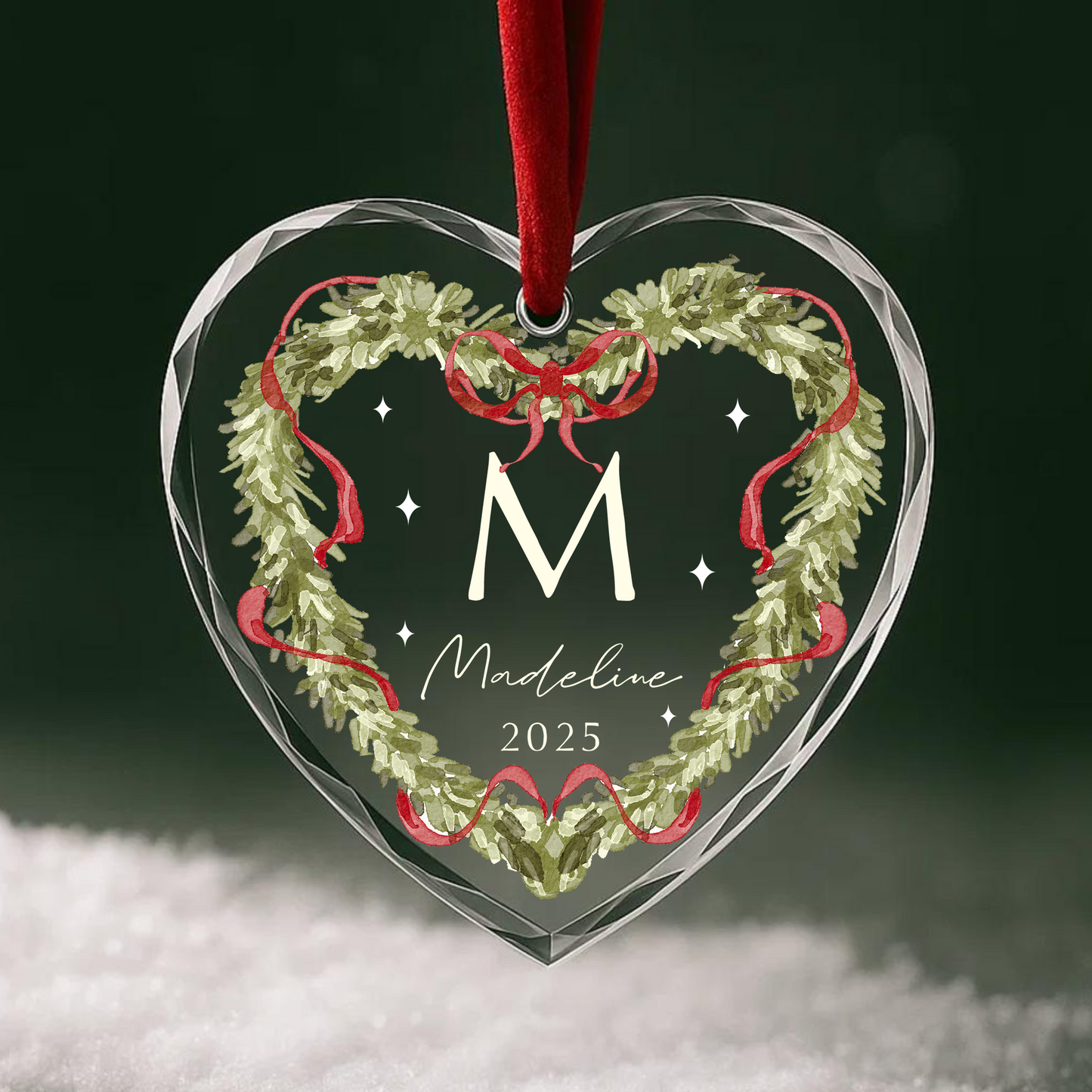 Christmas Family Name Ornament, Custom Name and Year