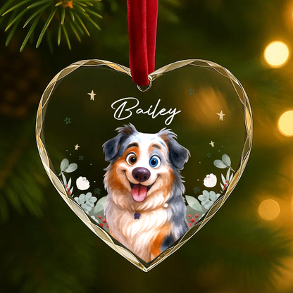 Custom Pet Cartoon Portrait Ornament, Dog Illustration Keepsake