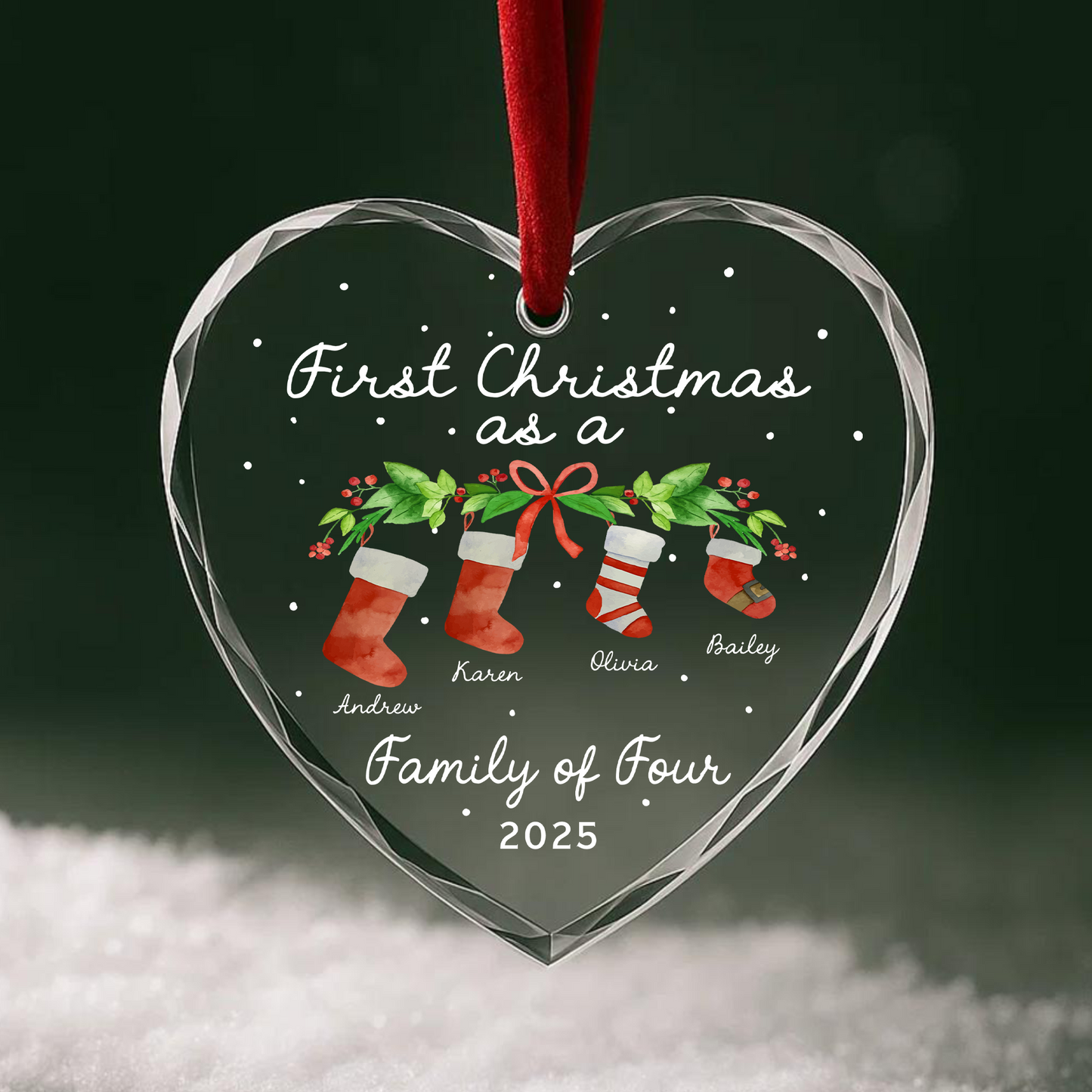 First Christmas as a Family of Four Ornament