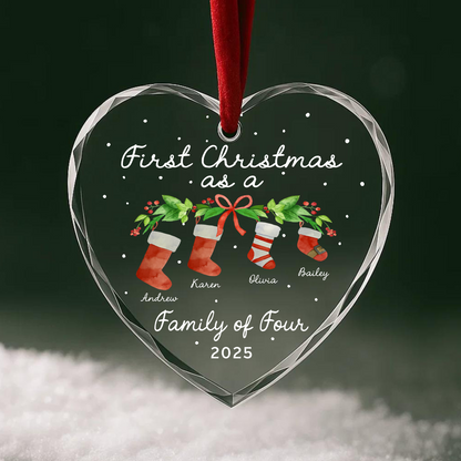 First Christmas as a Family of Four Ornament