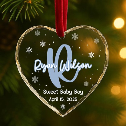 Custom Baby Name Ornament, Sweet Baby with Birth Date