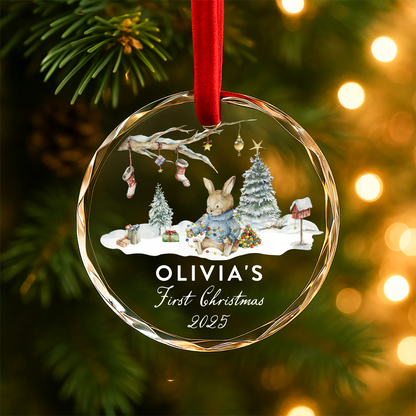 Baby’s First Christmas Ornament, Personalized Name and Year
