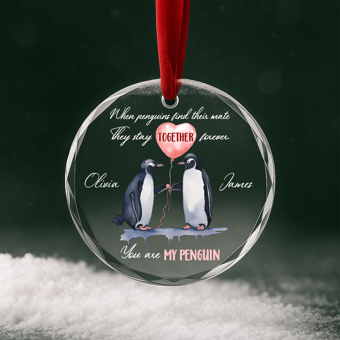You Are My Penguin Ornament, Couple Gift for Soulmates, Custom Names