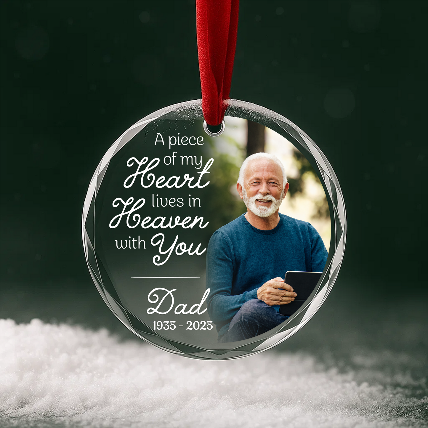 A Piece of My Heart Lives in Heaven with You, Memorial Ornament for Dad